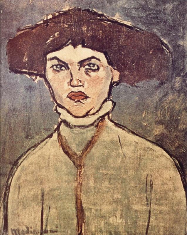 Amedeo Modigliani Head of a young woman Norge oil painting art